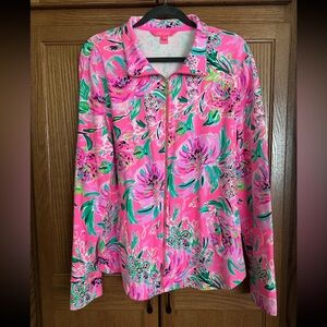Lilly Pulitzer Leona Zip Up Cockatoo Pink Paws For A Cause